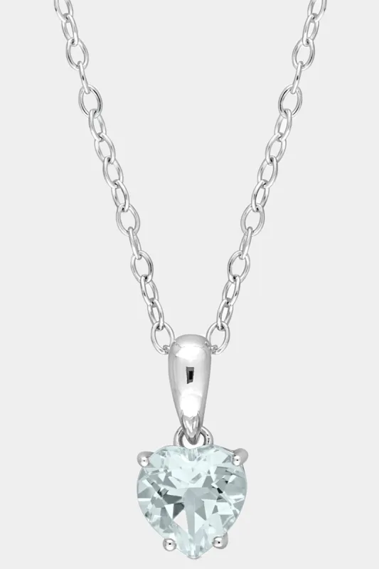 Heart Aquamarine Solitaire Pendant sold by Lord & Taylor