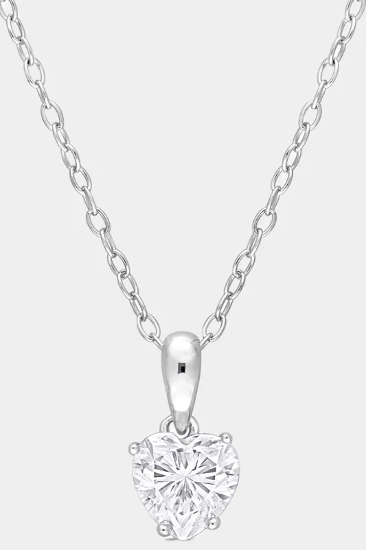 Heart Moissanite Solitaire Pendant sold by Lord & Taylor