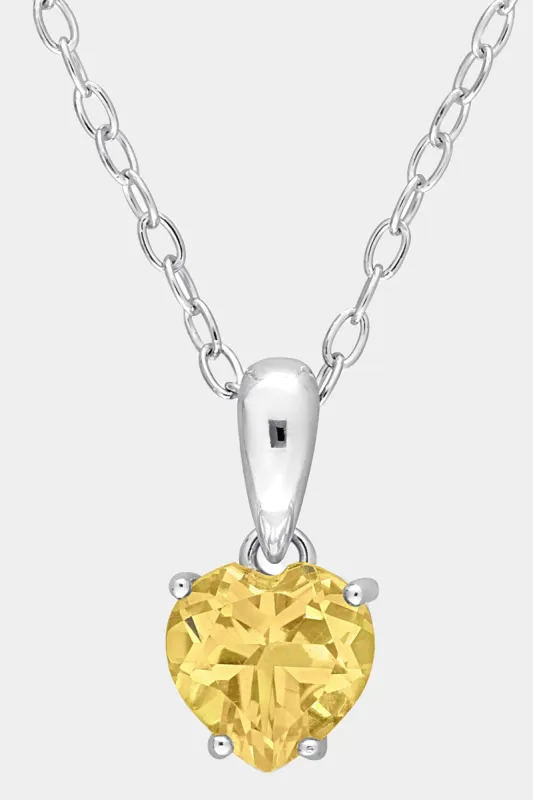 Heart Citrine Solitaire Pendant sold by Lord & Taylor