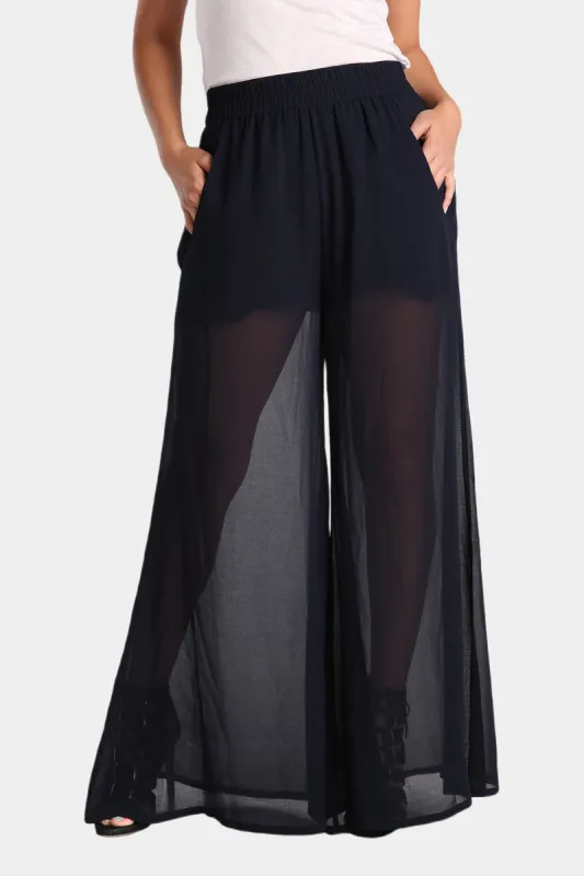 Patricia Woven Chiffon Palazzo Pants sold by Lord & Taylor