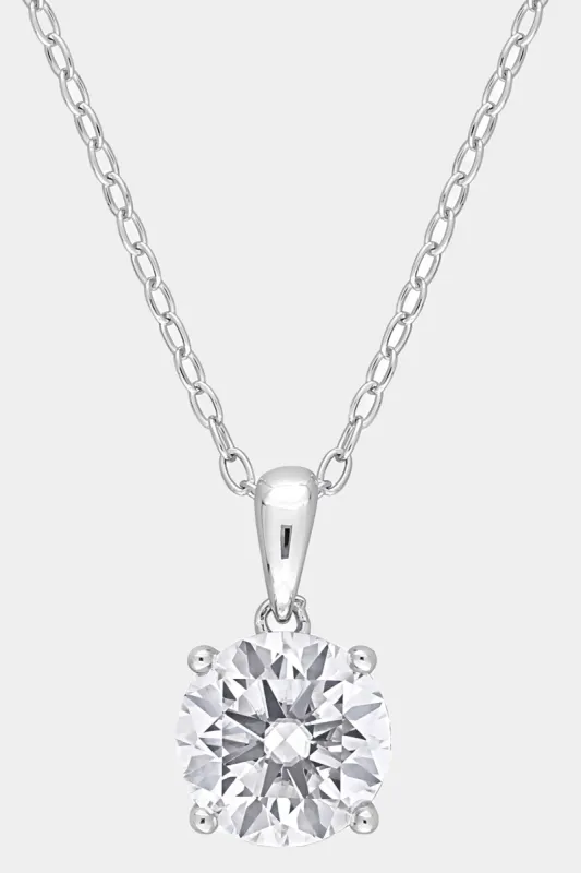 Created White Sapphire Solitaire Pendant sold by Lord & Taylor