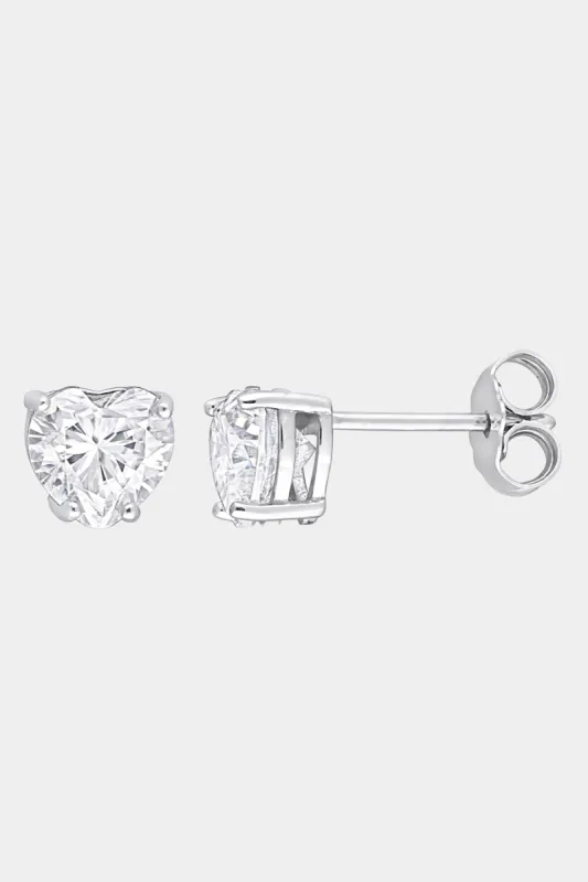 Heart Moissanite Stud Earrings sold by Lord & Taylor