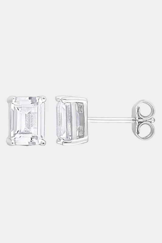 Emerald Cut Created Sapphire Stud Earrings sold by Lord & Taylor