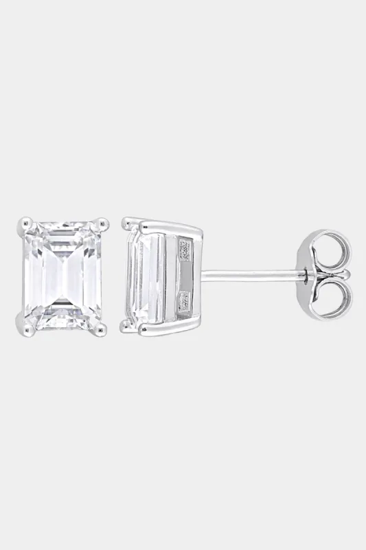 Emerald Cut Moissanite Stud Earrings sold by Lord & Taylor