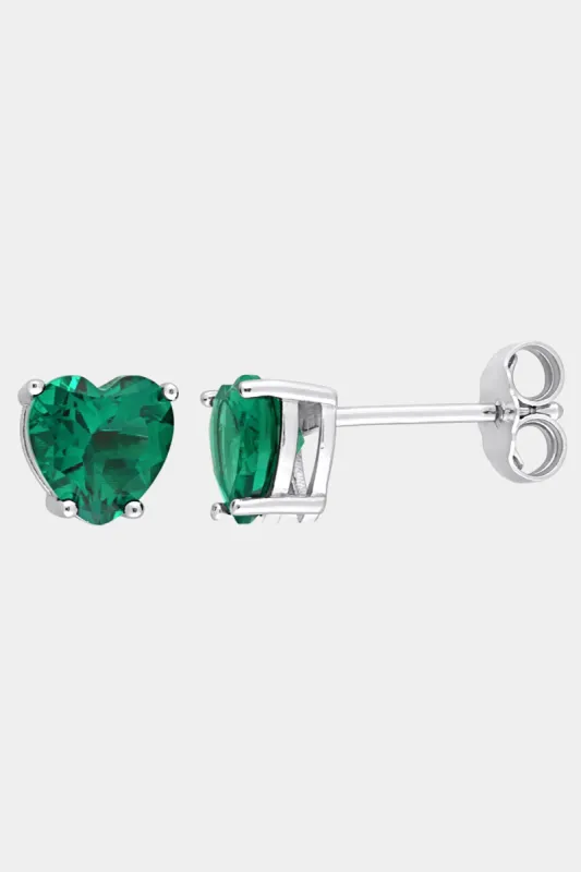 Heart Created Emerald Stud Earrings sold by Lord & Taylor