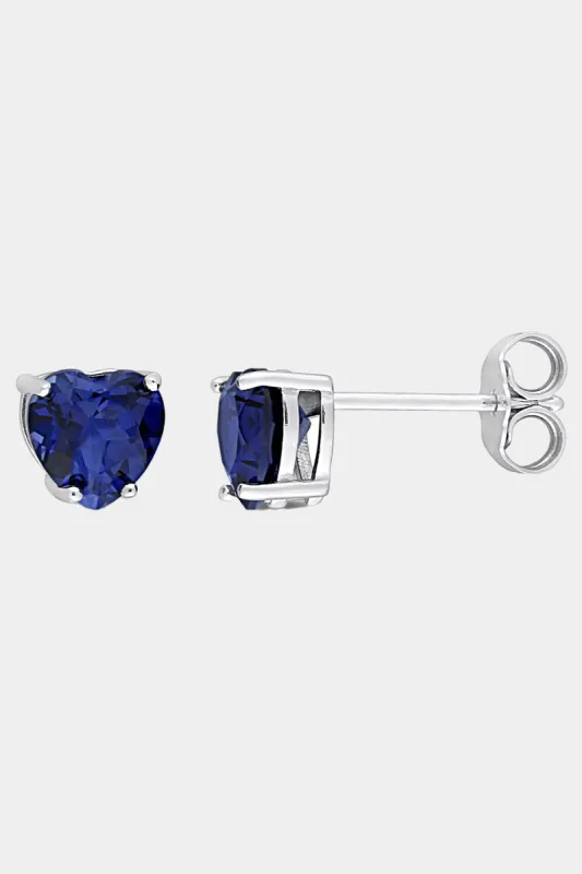 Heart Created Sapphire Stud Earrings sold by Lord & Taylor