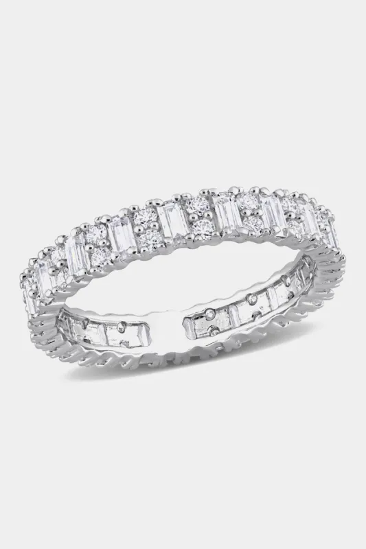 Created Moissanite Eternity Ring in Sterling Silver sold by Lord & Taylor