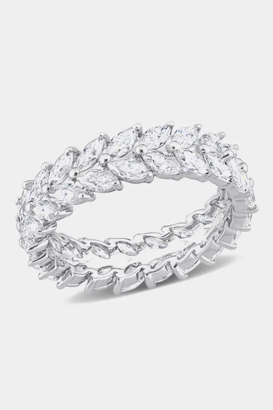 Marquise Moissanite Eternity Band in Sterling Silver sold by Lord & Taylor