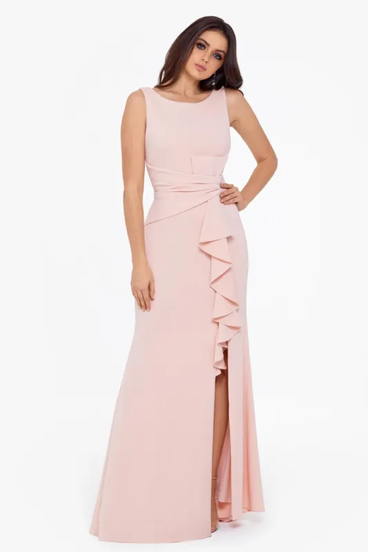 Long Scuba Crepe Boat Bow Ruffle sold by Lord & Taylor