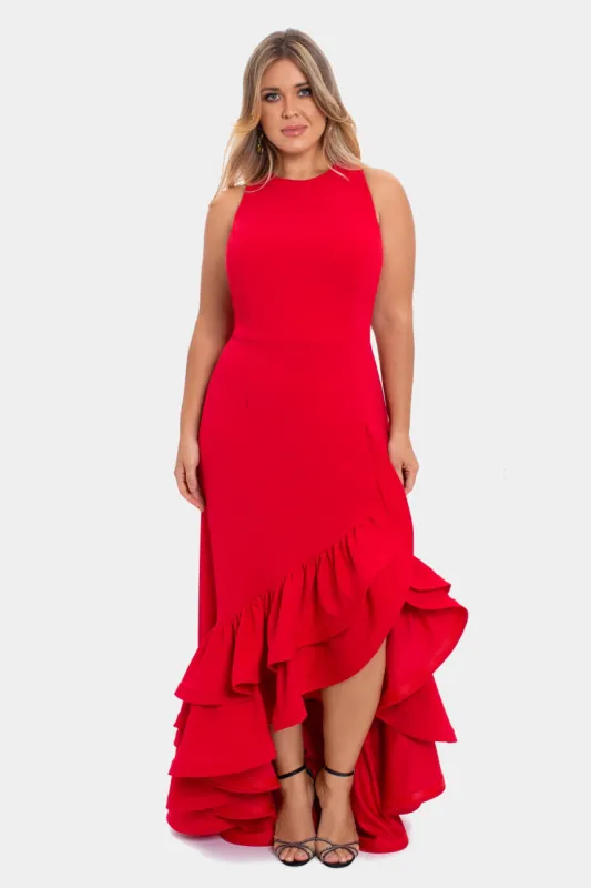 Ruffle Tier Scuba Crepe sold by Lord & Taylor