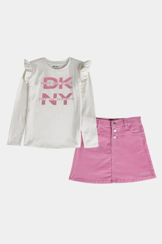 Girls Corduroy Skirt & T-Shirt 2-Piece Set sold by Lord & Taylor