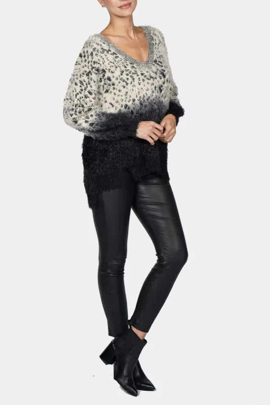 Fuzzy Animal Print Pullover sold by Lord & Taylor