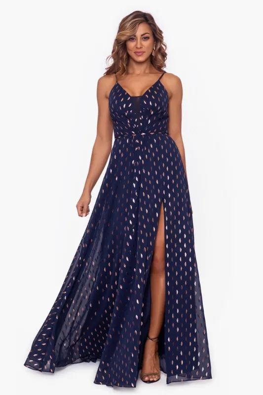 Long Chiffon Metallic Mesh Insert sold by Lord & Taylor