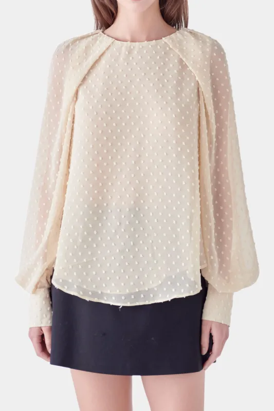 Long Sleeve Swiss Dot Blouse sold by Lord & Taylor