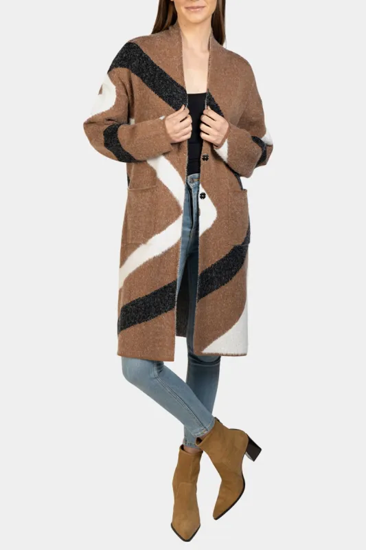 Asymmetrical Print Cardigan sold by Lord & Taylor