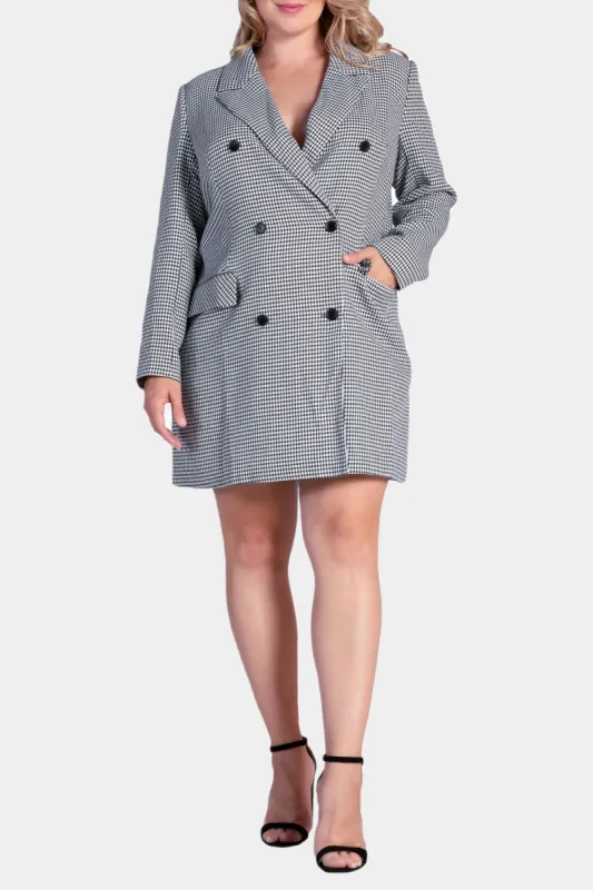 ILA Houndstooth Double-Breasted Mini Blazer Dress sold by Lord & Taylor
