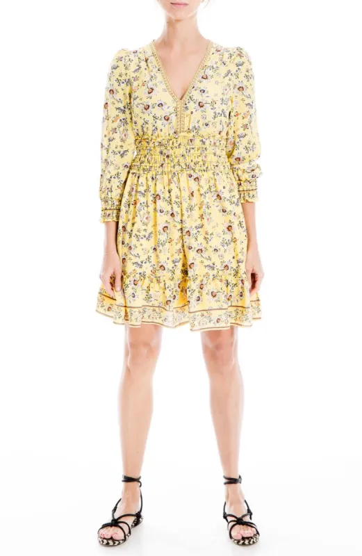 Crepe Smocked Sleeve & Waist Short Dress sold by Lord & Taylor