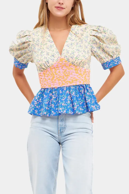 Mixed Floral Printed Top sold by Lord & Taylor