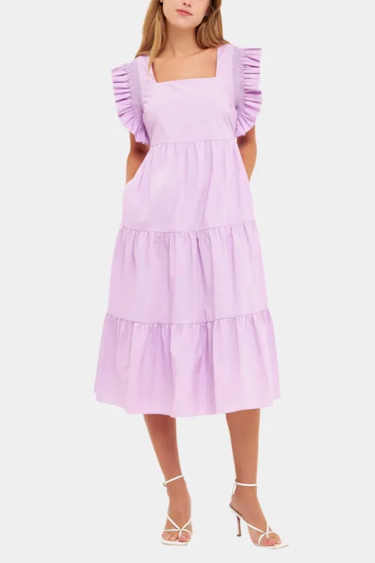 Ruffled Detail Midi Dress sold by Lord & Taylor