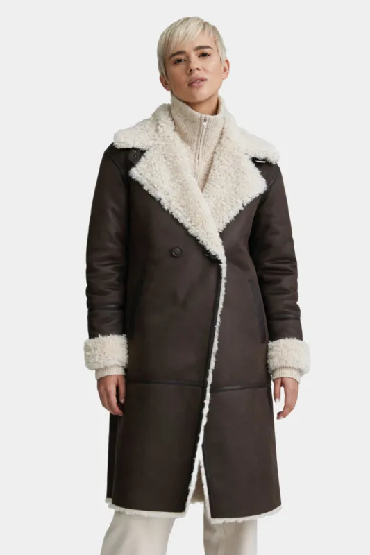 Shearling Double Breasted Long Coat sold by Lord & Taylor