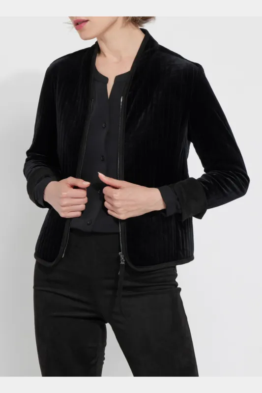 Scarlett Quilted Velvet Jacket sold by Lord & Taylor