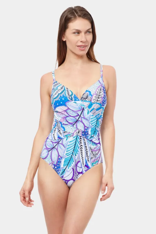 Tropic Boom V-Neck One Piece Swimsuit sold by Lord & Taylor