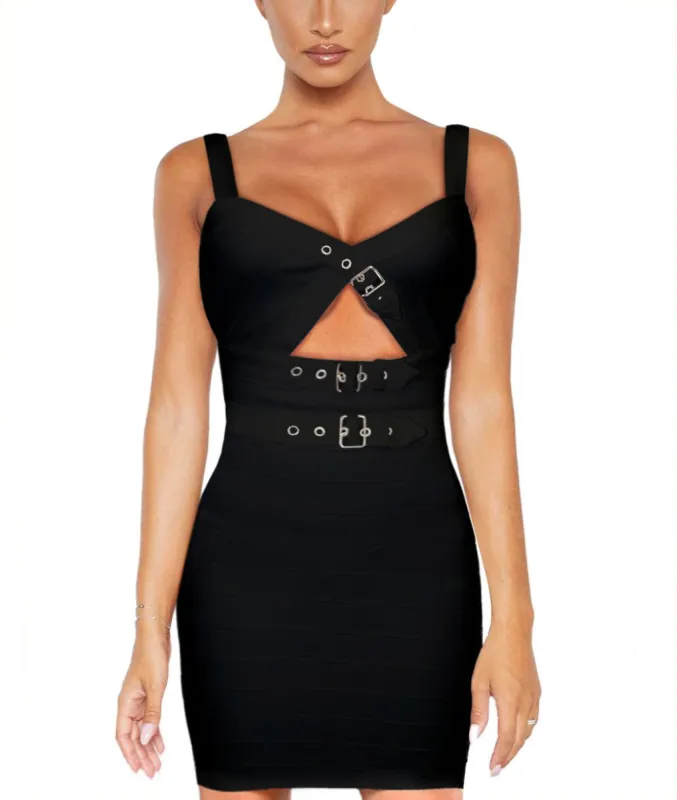 Belt Cutout Bodycon Stretch Midi Bandage Dress sold by Lord & Taylor