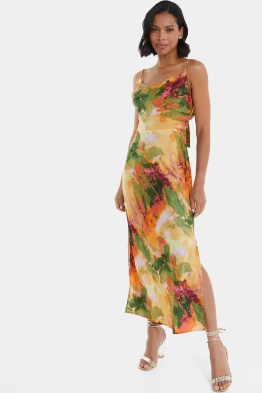 Multi Color Marble Printed Midaxi Dress sold by Lord & Taylor