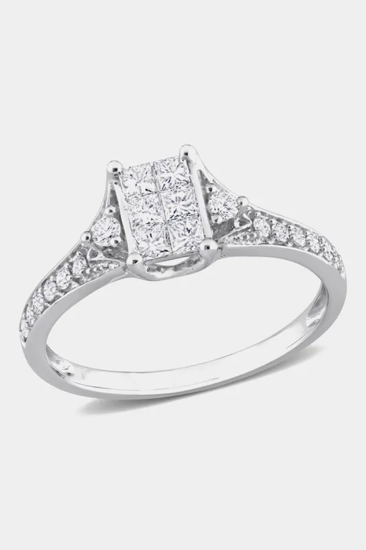 Diamond Princess Cut 14k White Gold Ring sold by Lord & Taylor