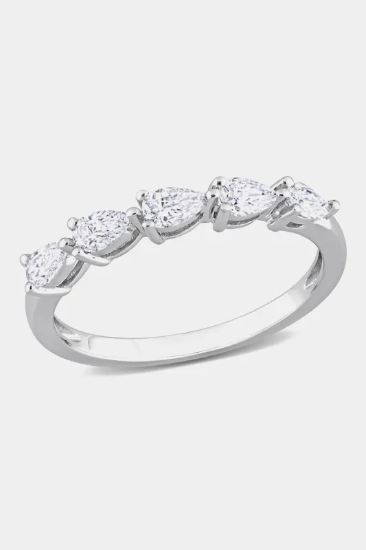 Diamond Pear Cut Semi-Eternity 14k White Gold Ring sold by Lord & Taylor