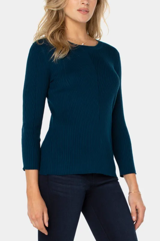 Pointelle Detail 3/4 Sleeve Crewneck Sweater sold by Lord & Taylor