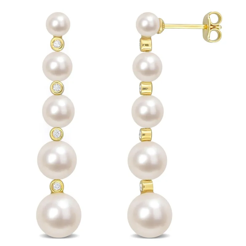 Cultured Freshwater Pearl White Topaz Drop Earrings sold by Lord & Taylor