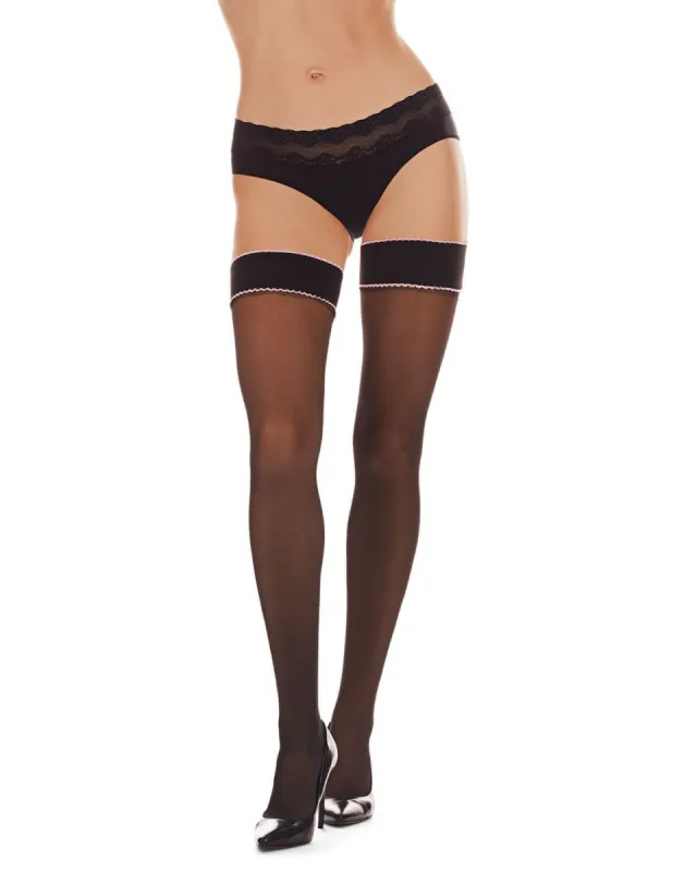 Pretty in Pink Backseam Sheer Thigh High sold by Lord & Taylor