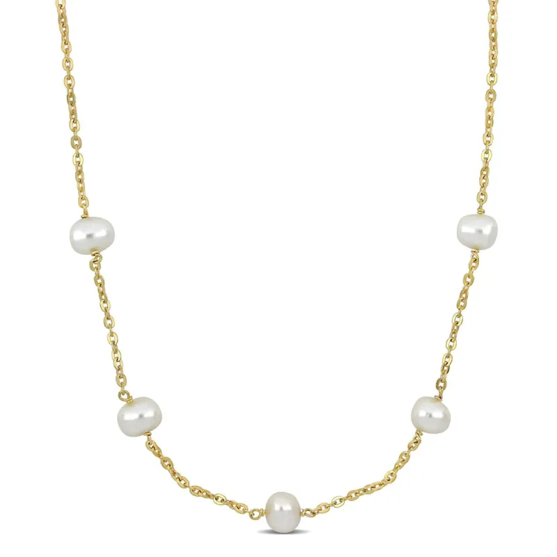 Cultured Freshwater Pearl Station Necklace sold by Lord & Taylor