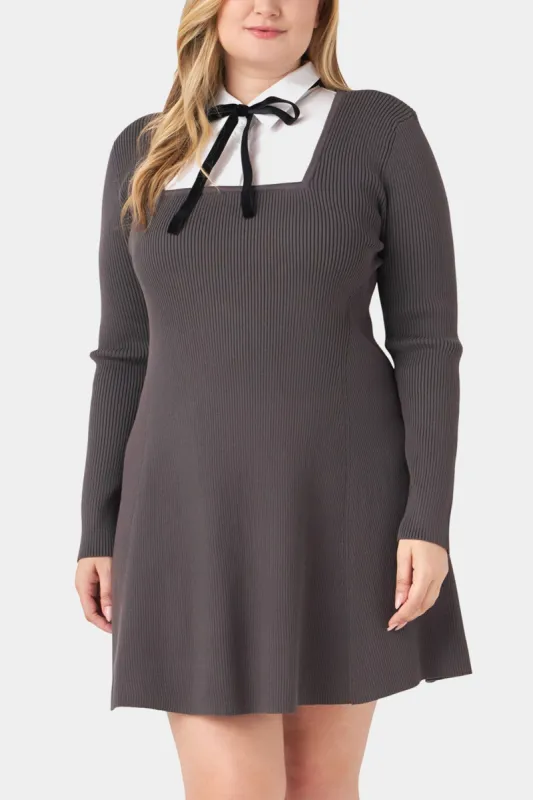 Mixed Media Fit & Flare Sweater Dress sold by Lord & Taylor