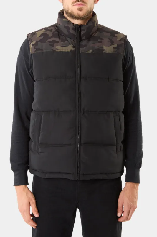 Camo Printed Double-Insulated Puffer Vest sold by Lord & Taylor