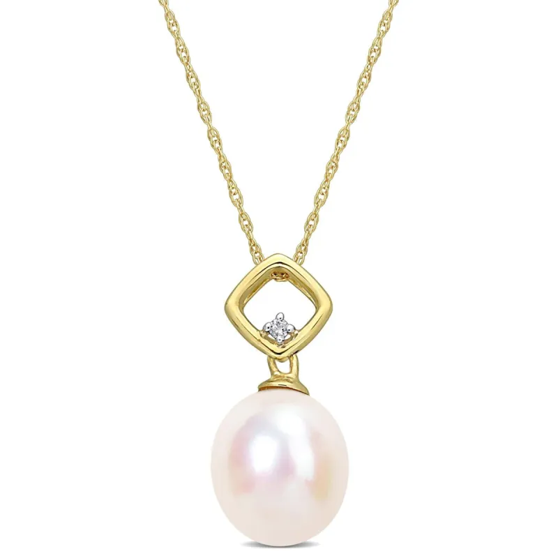 Cultured Freshwater Pearl and Diamond Necklace sold by Lord & Taylor