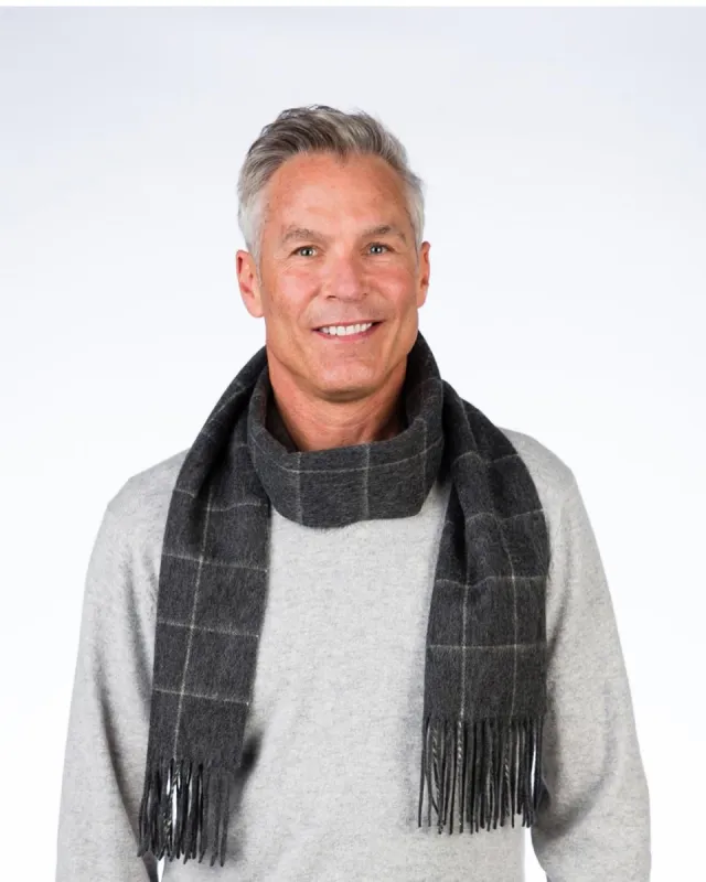 Windowpane Merino Wool & Cashmere Scarf sold by Lord & Taylor