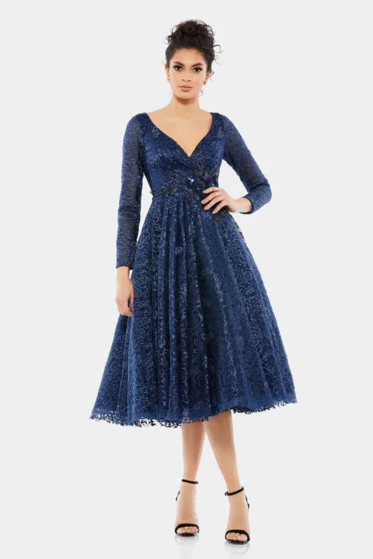 Long Sleeve Lace Tea Length Dress sold by Lord & Taylor