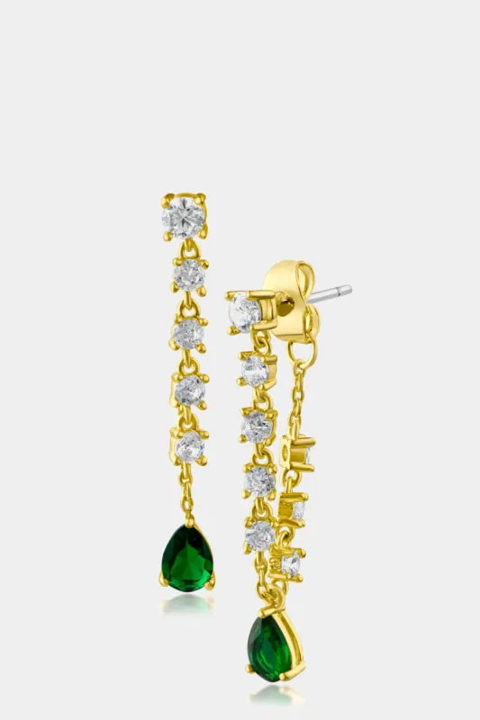 Back Front Chain Pear Drop Earring made by Lord & Taylor