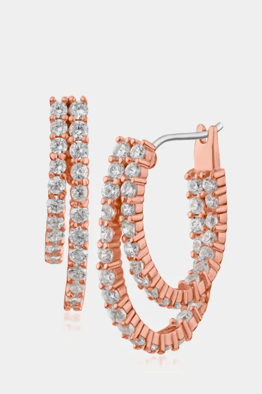 Cz Double Hoop Earring sold by Lord & Taylor