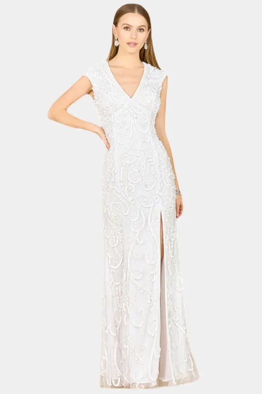 Beaded Cap Sleeve Wedding Dress sold by Lord & Taylor