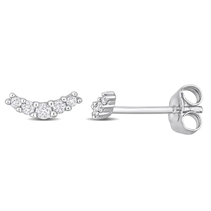 Diamond Curved Stud Earrings sold by Lord & Taylor