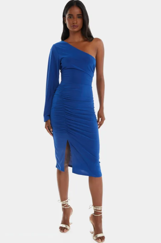 Long Sleeve One Shoulder Ruched Sheath Dress sold by Lord & Taylor