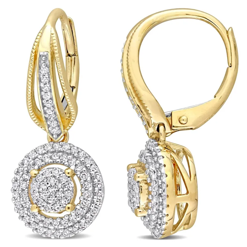 Diamond Double Halo  Drop Earrings sold by Lord & Taylor
