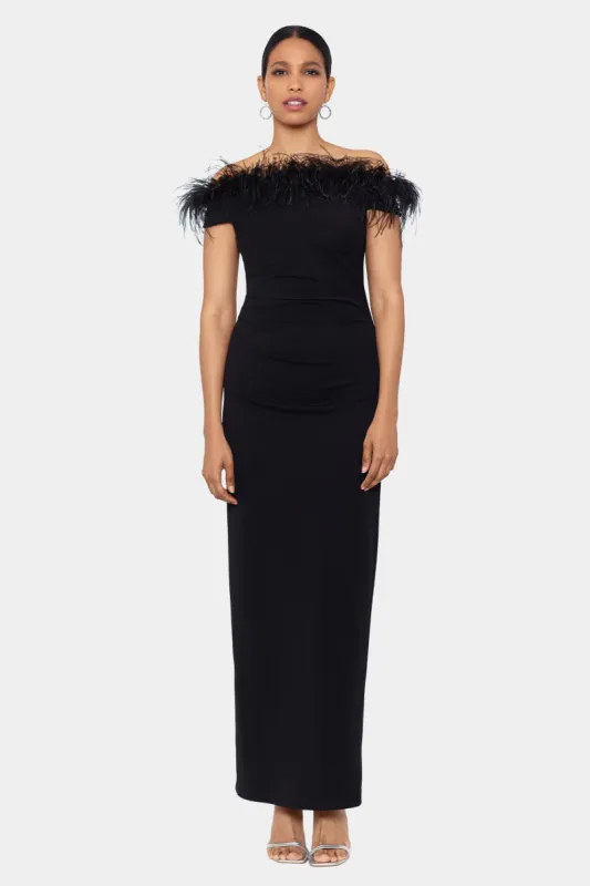 Long Off-shoulder Scuba Dress sold by Lord & Taylor