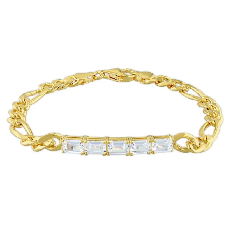 Created White Sapphire Birthstone Link Bracelet sold by Lord & Taylor