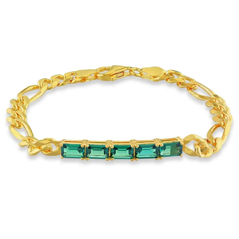 Created Emerald Birthstone Link Bracelet sold by Lord & Taylor