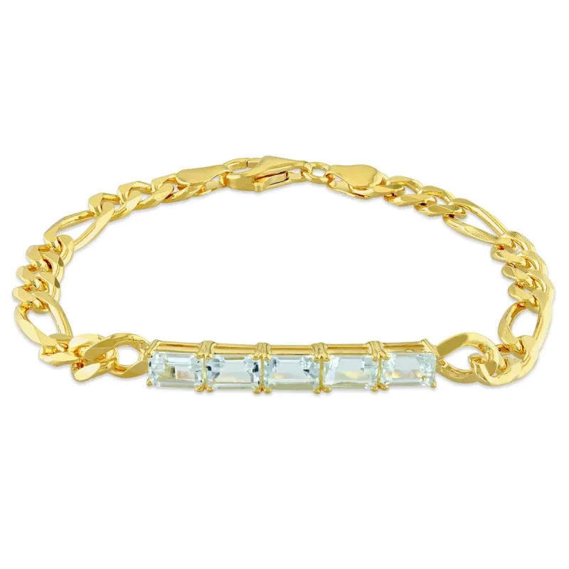 Aquamarine Birthstone Link Bracelet sold by Lord & Taylor