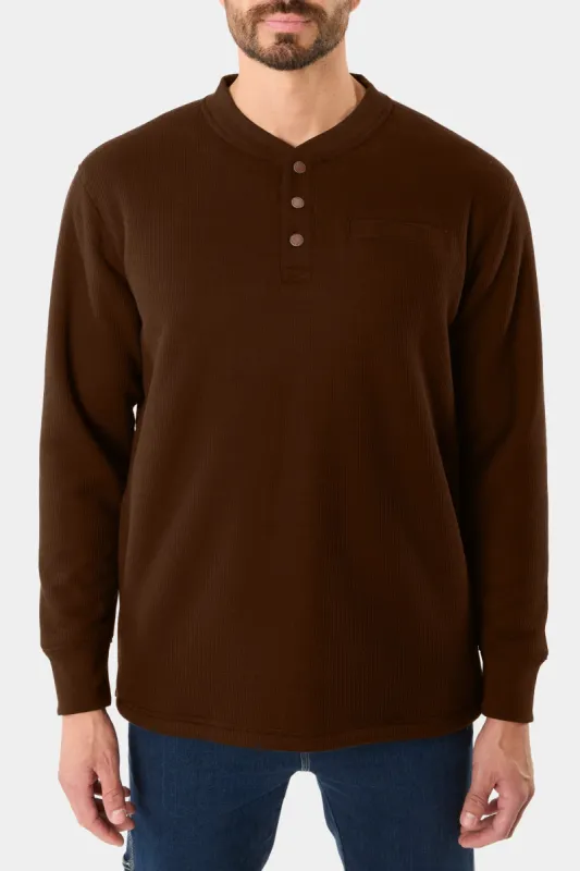 Sherpa-Bonded Thermal Knit Henley Pullover sold by Lord & Taylor